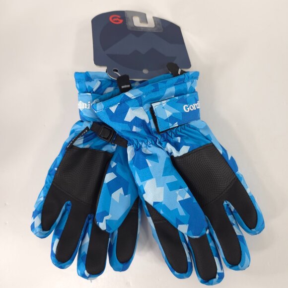 NWT GORDINI WRAP AROUND BLUE GLOVES CHILDREN'S SIZE LARGE WATERPROOF DRI-MAX.... - Picture 1 of 7